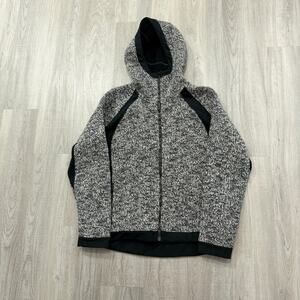 Kuhl Stout Wool Hooded Jacket Women's Large Gray Black Full Zip Outdoors Hiking